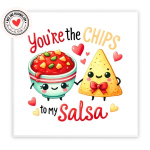 Chips To My Salsa Foodie Card | Cartão de Dia dos Namorados para Ele, Ela, Marido, Esposa, Namorado, Namorada, Parceiro, Melhor Amigo, Noivo, Outra Metade
