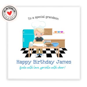 Chef, Cuoco, Fornaio, Biglietto di auguri per la cucina / Congratulazioni, Buona fortuna, Ben fatto, Biglietto di auguri di buon compleanno per lui, figlio, amico, fratello, nipote