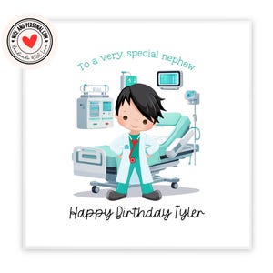 Biglietto medico, biglietto infermiere / Congratulazioni, buona fortuna, ben fatto, biglietto di buon compleanno per lei, lui, figlia, figlio, nipote, nipote maschio