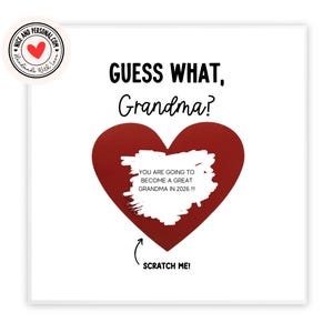 Devinez quelle carte, vous allez redevenir grand-mère | à gratter pour faire-part de grossesse à thème Grossesse | Carte pour grand-mère
