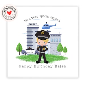 Polizist Karte | Glückwunschkarte, Viel Glück, Well Done, Alles Gute zum Geburtstag Karte für Ihn, Sohn, Enkel, Kollegen, Freund, Onkel, Neffe