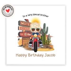 Biglietto di auguri per motociclisti / Congratulazioni, buona fortuna, ben fatto, biglietto di auguri di buon compleanno per lui, figlio, amico, fratello, nipote