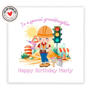 Biglietto di auguri per il costruttore, biglietto di auguri per la costruzione / congratulazioni, buona fortuna, ben fatto, biglietto di auguri di buon compleanno per lei, figlia, amica, nipote, nipote