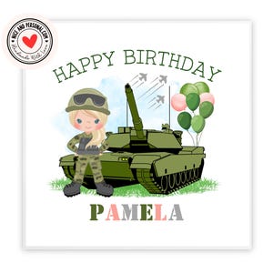 de l'armée, carte de soldat | Félicitations, bonne chance, bravo, carte de joyeux anniversaire pour elle, fille, amie, soeur, petite-fille, nièce