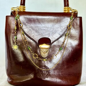 Bohemian Beaded Purse Chain:Gold Bag Charm with Jade Peridot Crystals | Purse Charm | Key chain | Wallet Chain | Beaded Accessory | Handmade 画像 5