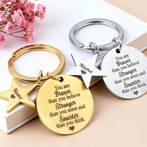 Ermutigung Schlüsselanhänger: "You Are Brave" Edelstahl Geschenk
