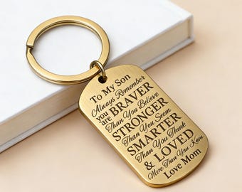 Gift for son,"To My Son,love mom "Keychain Gift, Birthday Gift, Customizable  keychain, Memorial gift, Son gift from mom
