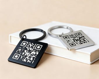 Llavero con código QR personalizado, llavero personalizable, regalo conmemorativo, llavero divertido, regalo conmemorativo, regalo para ella, él o amigo.