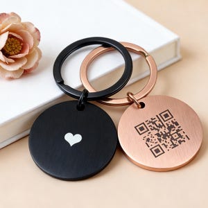 Customizable QR Code Keychain: Stainless Steel Memorial Gift