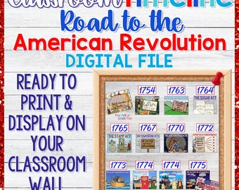 Classroom Timeline - Road to the American Revolution (DIGITAL DOWNLOAD)