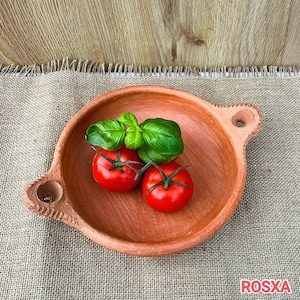 Handmade Moroccan Clay Cooking Pan – Traditional Terracotta Cookware with Dual Handles – ROSXA