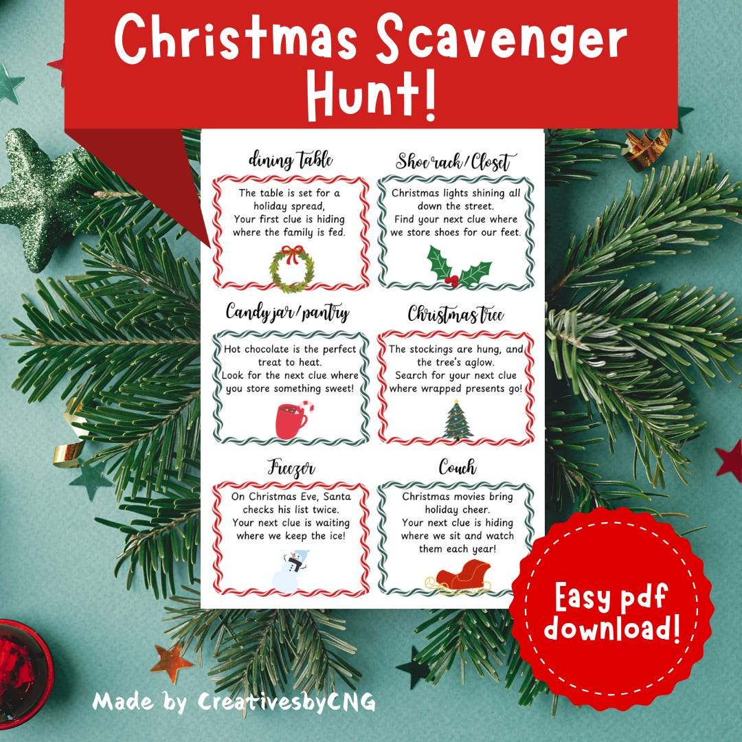 Ultimate Christmas Scavenger Hunt Printable – Fun for Kids & Families ...