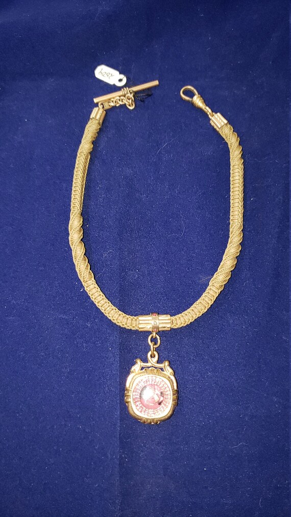 Victorian Hair watch chain with fob