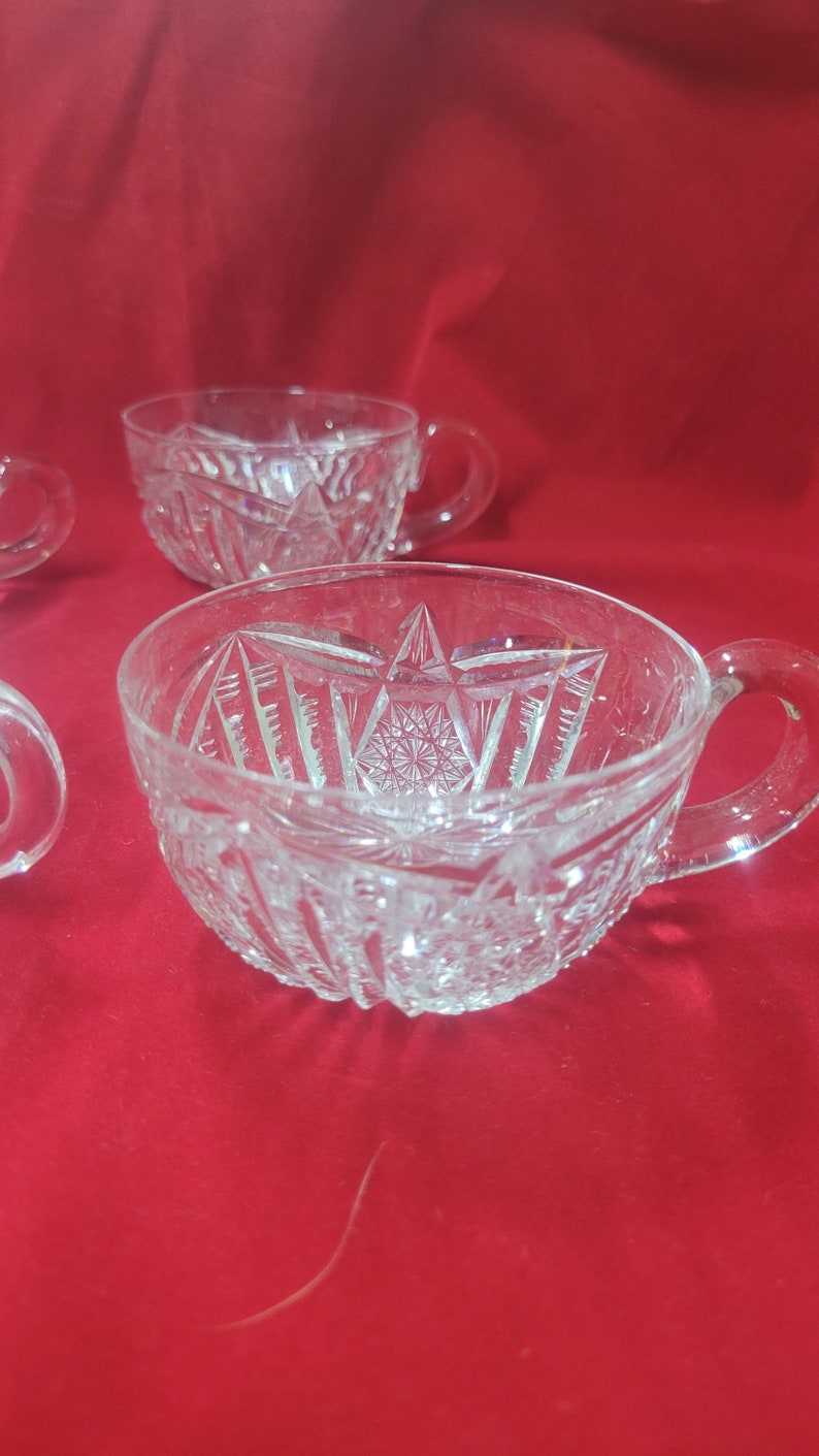Libby Cut Glass Punch Cups Etsy
