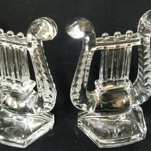 Fostoria Lyre book ends