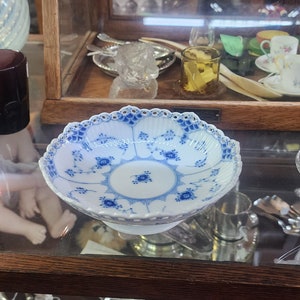 Royal Copenhagen Blue Fluted Full Lace Candy Dish