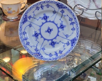 Royal Copenhagen Blue Fluted Half Lace Boarder bread and butter plate