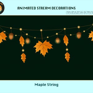 Maple Leaf String Animated Twitch Stream Decorations, Autumn Twitch Stream Decorations for Streamers
