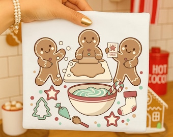 Retro Gingerbread Baking Crew PNG, Holiday Cookie Clipart (Digital Download)