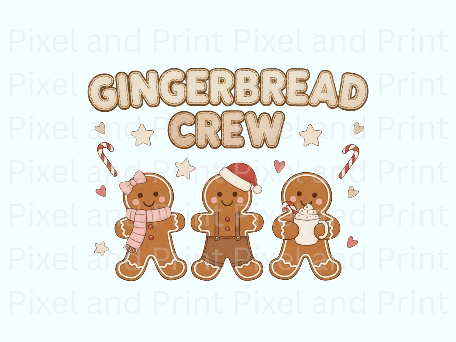 Gingerbread Crew Gingerbread Crew PNG, Cute Gingerbread Cookie Family Clipart, Cozy ...