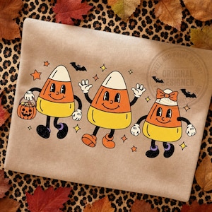 Retro Candy Corn PNG, Cute Halloween Candy Shirt Design, Vintage Spooky Season Sublimation Download, Fall Trick or Treat DTF Transfer File