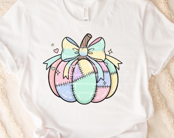 Pastel Pumpkin with Bow PNG, Coquette Halloween Clipart (Digital Download)
