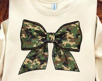 Camo Coquette Bow PNG, Hunting Girl Clipart (Digital Download)