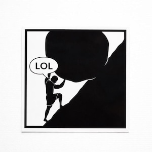 Albert Camus - Myth of Sisyphus- Happy Sisyphus- Philosophical Sticker