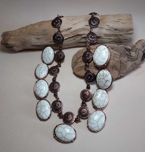 Concho Boho Style South Western Copper and White N