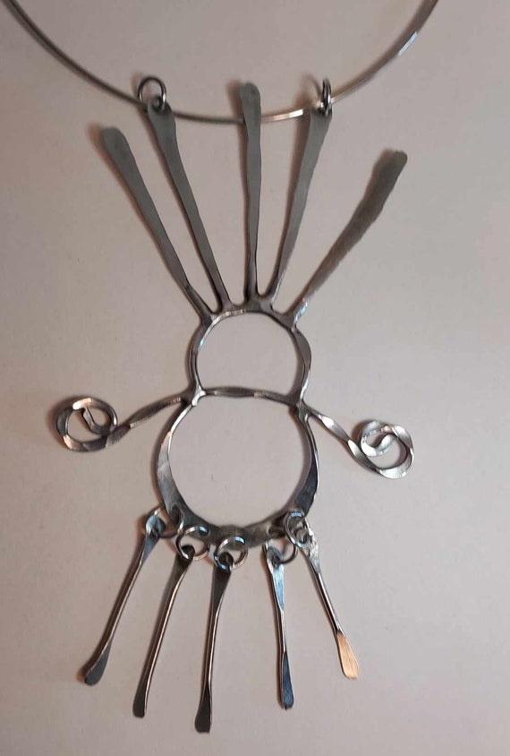 Hammered Handmade DRAMATIC Necklace - image 3