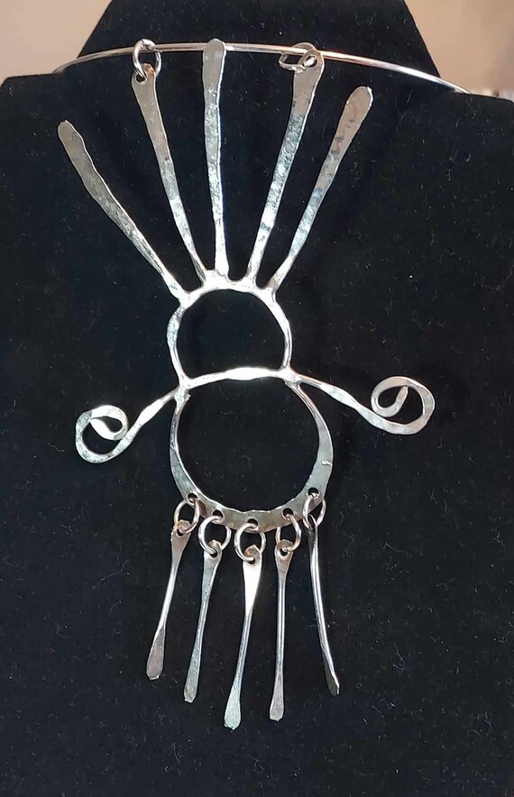 Hammered Handmade DRAMATIC Necklace - image 2