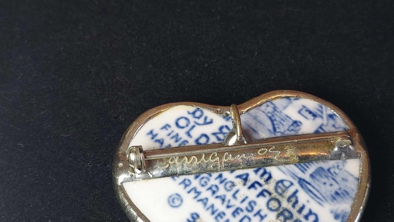 Artist Signed Handmade Heart Pendant Pin Marked S… - image 3