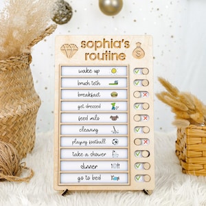 Personalized Kids Checklist Chore Chart, Daily Routine and Task Board, Bedtime Routine Chart, Visual Schedule, Morning Routine Checklist