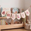 Personalized Baby Name Banner, Custom Knitted Baby Name Banner, Baby Shower Gift, Newborn Gift, Fabric Birthday Banner, Baby Name Banner