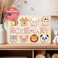 Personalized Name Puzzle for Toddlers 1-3 - Custom Wooden Baby Gift with Animals & Storytelling - Educational Toy for Early Learning NP53