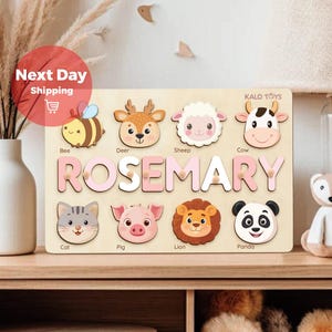 Personalized Wooden Name Puzzle for Kids, Montessori Toy, First Birthday Gift, Baby Shower Gift, Name Puzzle for Toddler, Name Baby Puzzle image 3