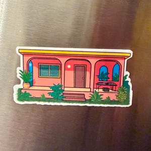 La casita, stickers, Planner Stickers, computer stickers, vinyl stickers -- Latin stickers, Puerto Rico, Bad Bunny Residency! regular laminate
