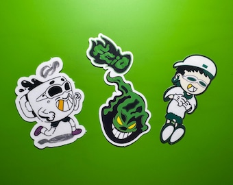 Feid Stickers Pack – Reggaeton Aesthetic Vinyl stickers, Colombian Music, waterproof stickers, green vibes, Ferxxo! stickers for laptops, etc.