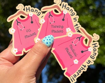Hang in There Medical Student Sticker Cute Sweater Sticker Nursing Student PA school Med School Motivation Laptop Water Bottle sticker