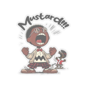 K-Dot Kiss-Cut Stickers, Kendrick Lamar Mustard Meme Sticker, GNX Album Reference Sticker, Funny Sticker, Hip Hop Music Graphic Sticker