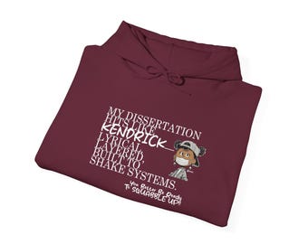 Female Doctoral Hoodie, PhD Dissertation Fun Cartoon Sweatshirt, Academic Gift, College Apparel, Graduation Hoodie, Cartoon Doctoral