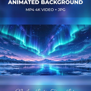 Northern Lights Frozen Lake Animated Stream Background | Winter Aurora Night Sky | Chill Twitch Scene | Seamless 4K MP4 Loop