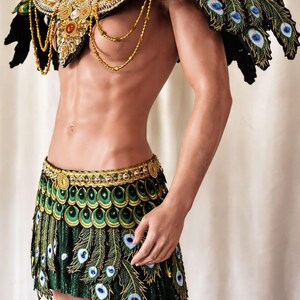 Da neena c0733c peacock warrior men man male parade rio dancer pageant samba costume set xs - xl image 3