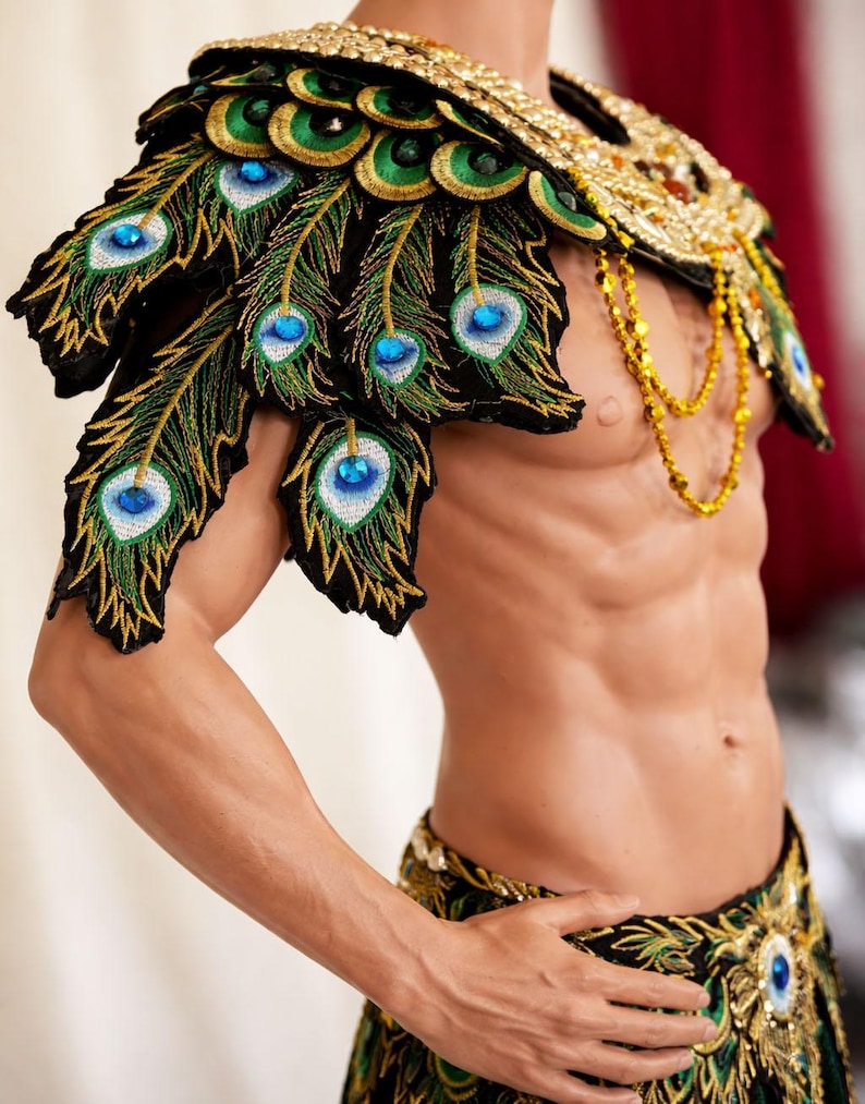 Da neena c0733c peacock warrior men man male parade rio dancer pageant samba costume set xs - xl image 2