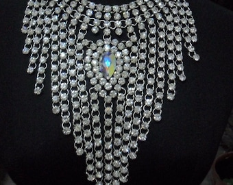 Da neena j042c party showgirl vegas drag cabaret crystal necklace