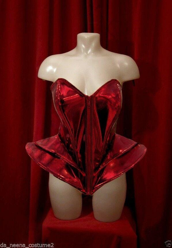 Da neena l044 gaga beyonce inspired futurelistic corset leather costume xs-xl