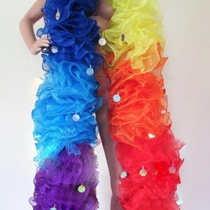 Da neena b36 regenboog vegas showgirl gay pride parade regenboog gigantische ruches boa