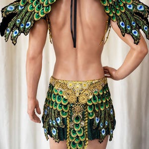 Da neena c0733c peacock warrior men man male parade rio dancer pageant samba costume set xs - xl image 4