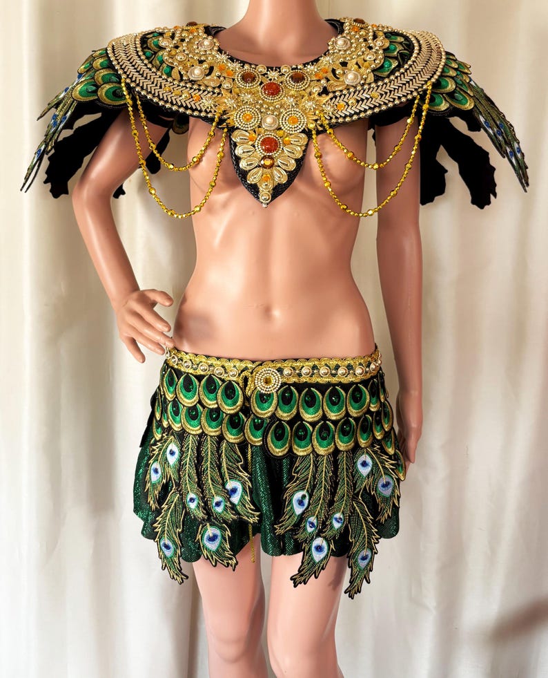 Da neena c0733c peacock warrior men man male parade rio dancer pageant samba costume set xs - xl image 6