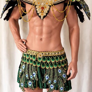Da neena c0733c peacock warrior men man male parade rio dancer pageant samba costume set xs - xl image 1